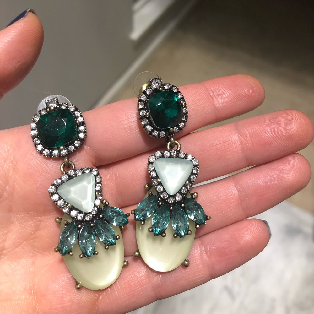 Baublebar emerald statement earrings